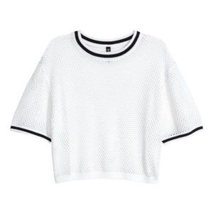 H&M white mesh top